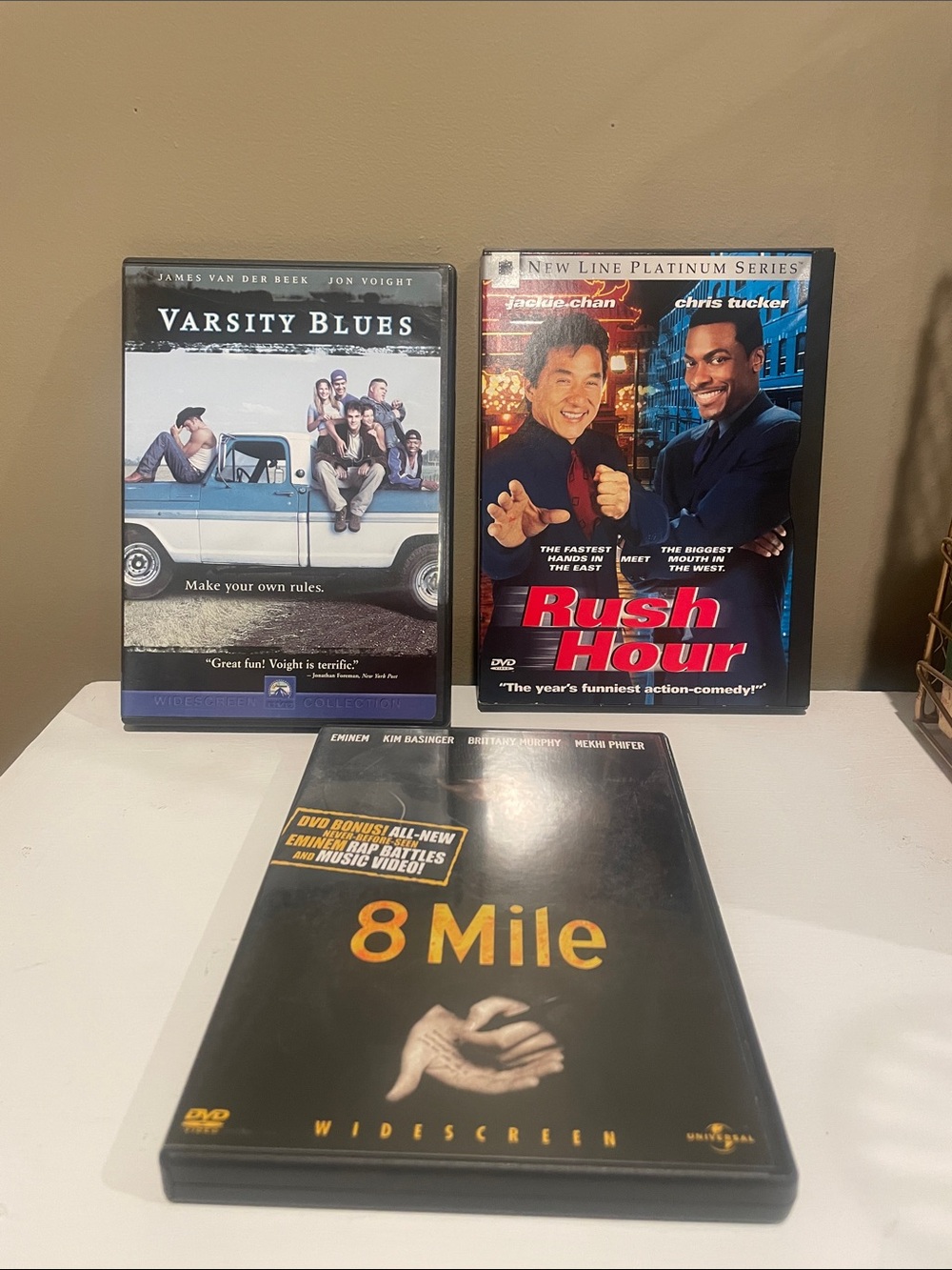 8 Mile DVD - varsity blues and rush hour